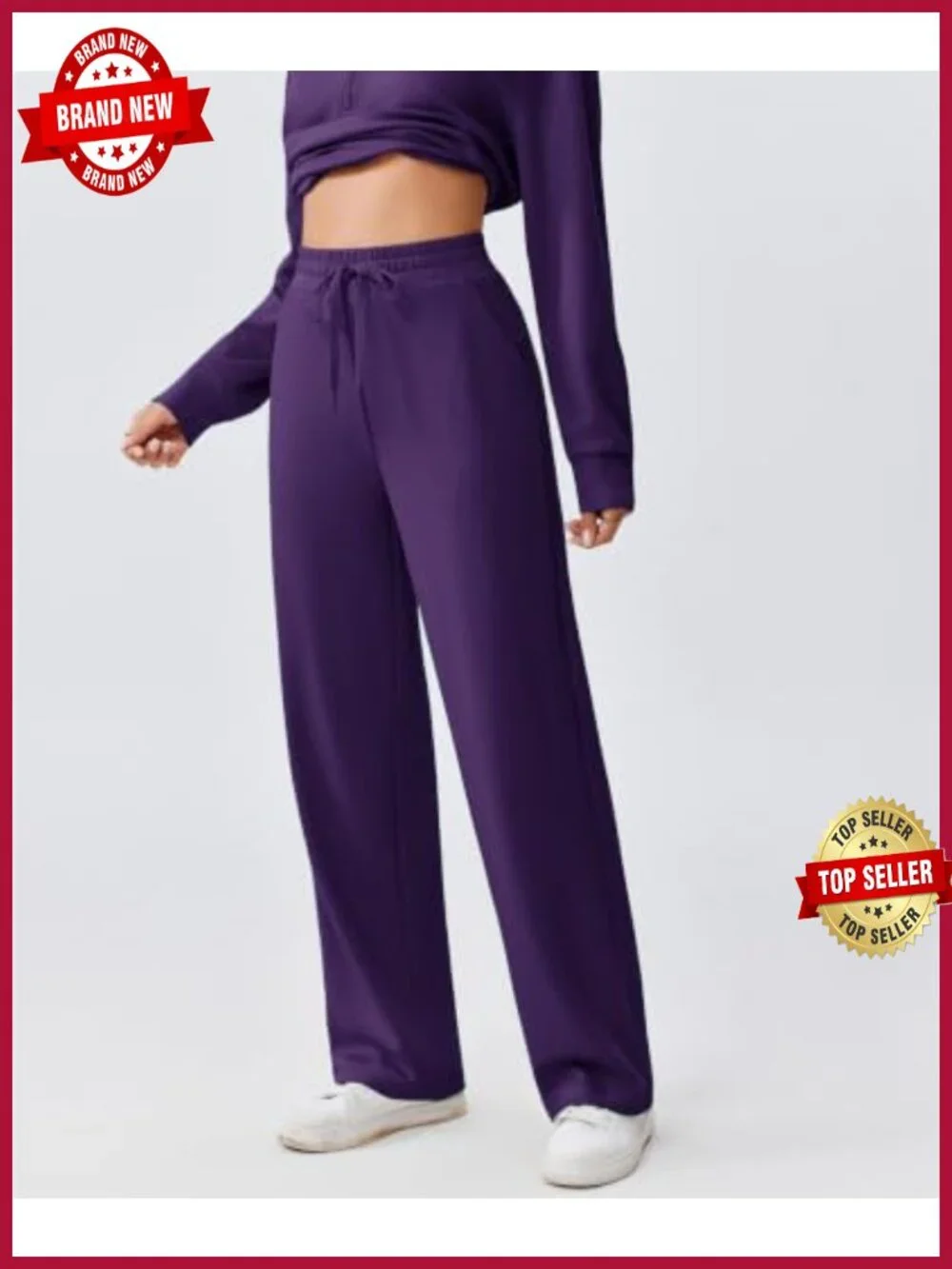 Women's 2 Piece Lounge Set Half Zip Sweatshirt Straight Leg Pants Loose Fit